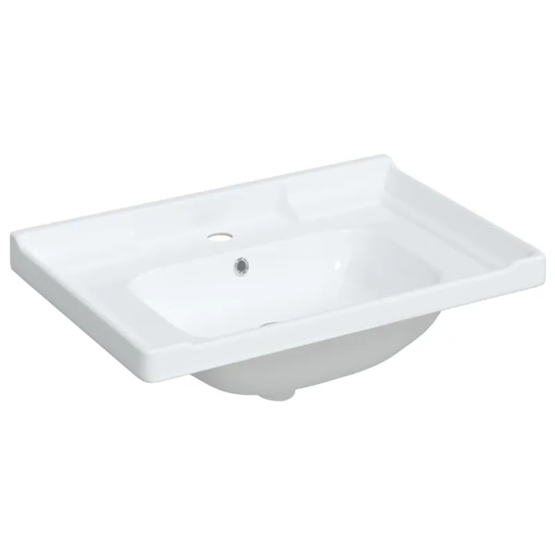 Snelle Levering vidaXL Lavandino da Bagno Bianco 71x48x23 cm Rettangolare in Ceramica