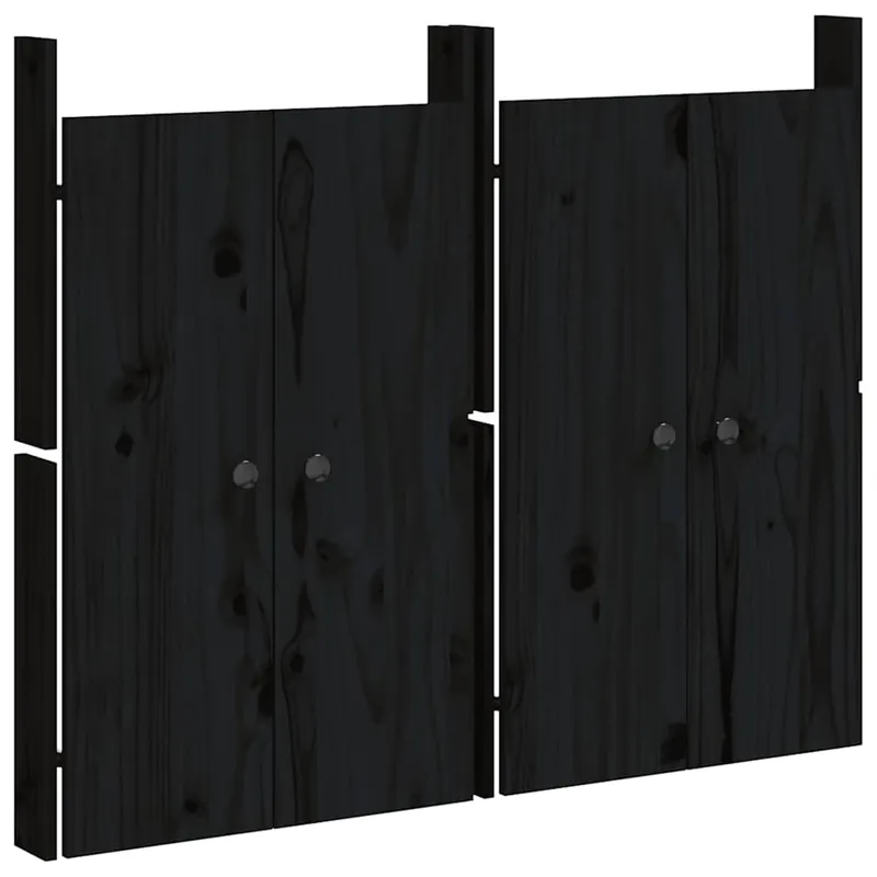 vidaXL Ante da Cucina da Esterno MEPPEL 2pz Nere 50x9x82cm Legno Massello di Pino Exclusieve Aanbieding