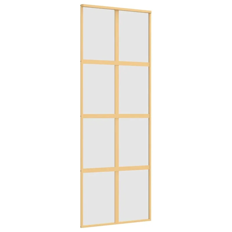 Beperkte Voorraad vidaXL Porta Scorrevole Dorata 76x205 Vetro Smerigliato ESG Alluminio