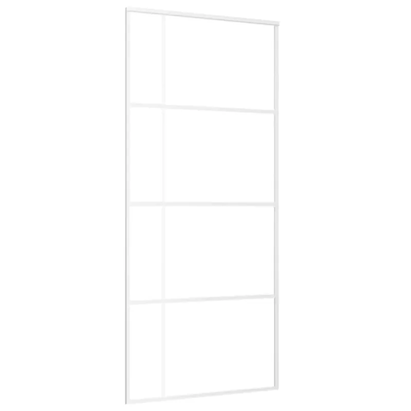 vidaXL Porta Scorrevole in Vetro ESG e Alluminio 90x205 cm Bianca Korting
