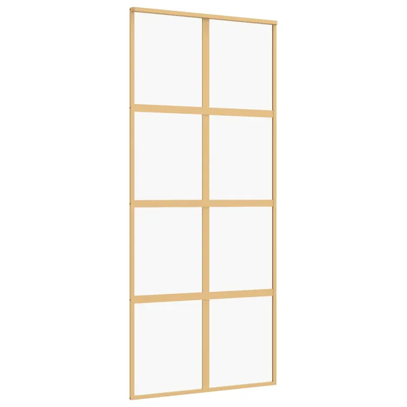 vidaXL Porta Scorrevole Dorata 90x205 Vetro Trasparente ESG Alluminio Seizoensaanbieding