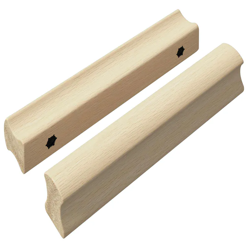 Favoriet vidaXL Maniglia Dritta 2 pcs Colore Legno Naturale 130 x 25 x 30 mm