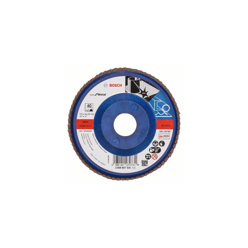 Uitverkoop BOSCH Disco abrasivo lamellare 115 mm grana 40 best for metal 2608607334 bosch