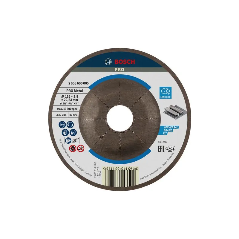 Weekendaanbieding BOSCH Disco da taglio metallo per smerigliatrici 115 x 2,5 mm 2608600005 bosch