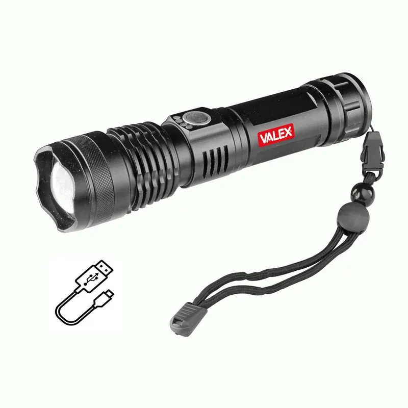 VALEX Torcia led 1100 lumen batteria litio ricaricabile usb 1152252 valex Superprijs