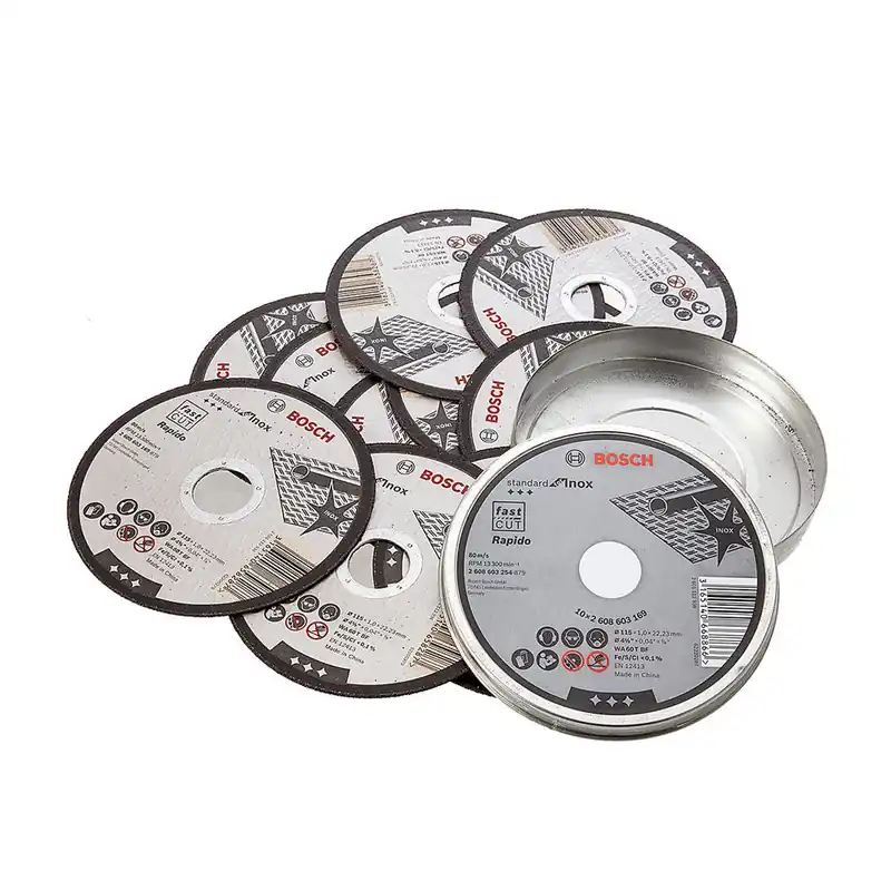 BOSCH Box 10 dischi da taglio inox per smerigliatrice 115 x 1 mm 2608603254 bosch Snelle Levering