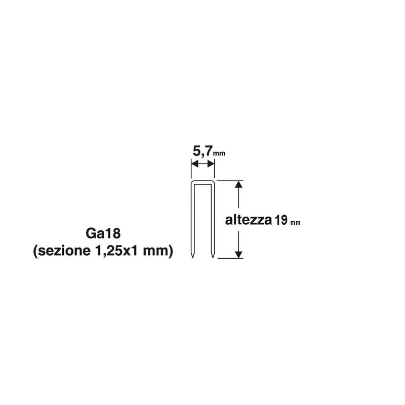 Alleen Vandaag VALEX Punti graffette per fissatrici 5,7 x 19 mm 1000 pz 1455545 valex