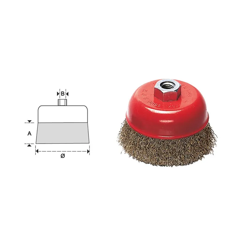 Lage Kosten MAURER Spazzola a tazza 120 mm fili di acciaio 0,3 mm attacco m14 86523 maurer
