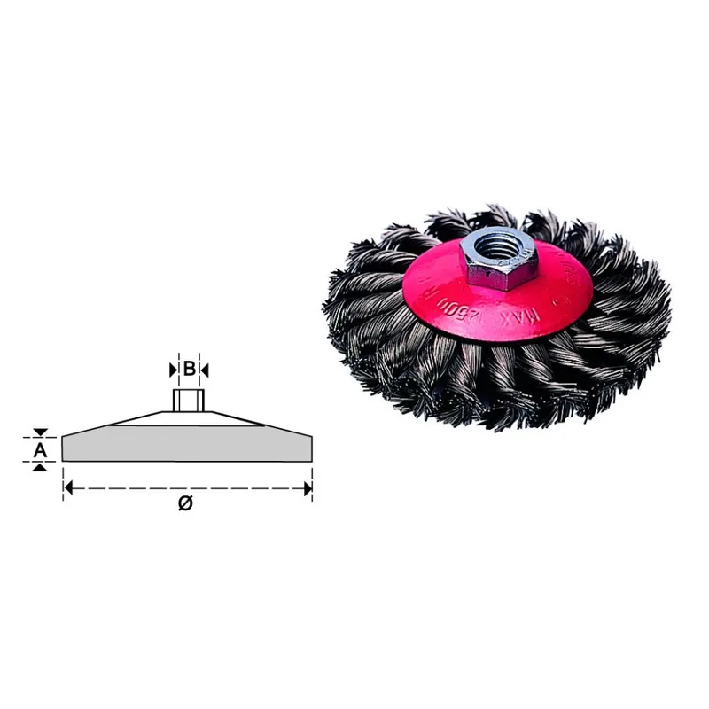 MAURER Spazzola conica 100 mm fili di acciaio ritorti attacco m14 86530 maurer Nu Kopen