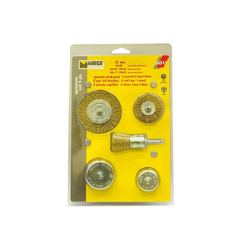 Voordeelprijs MAURER Set 5 spazzole in filo acciaio con codolo 86515 maurer