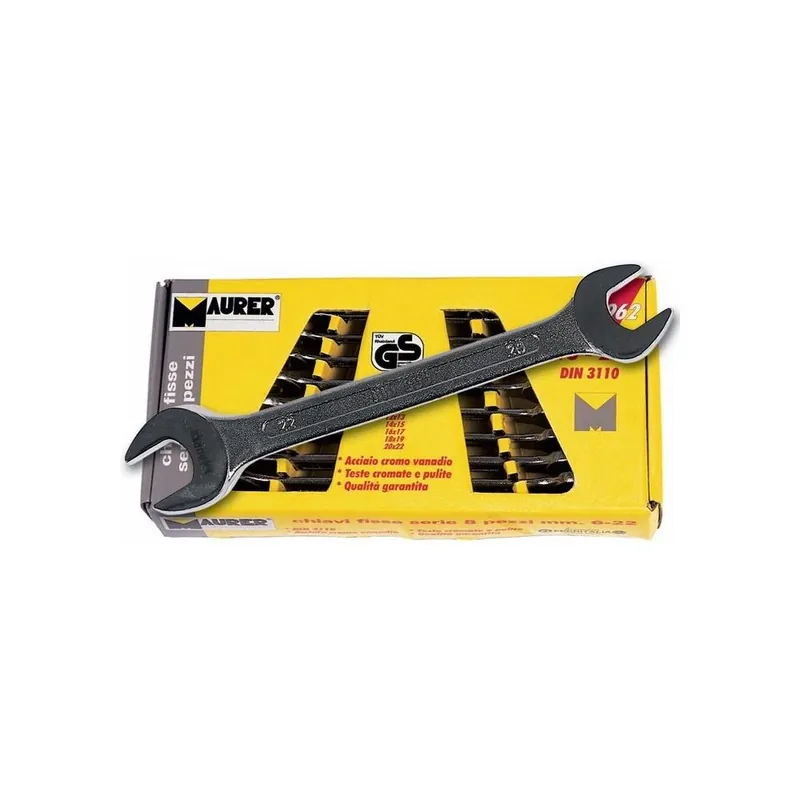Direct Verzonden MAURER Chiavi fisse a forchetta doppia con supporto 8 pezzi da 6 a 22 mm 87962 maurer