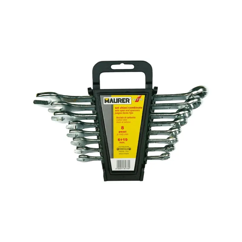 Beperkte Voorraad MAURER Chiavi combinate 8 pezzi da 6 a 19 mm 81780 maurer