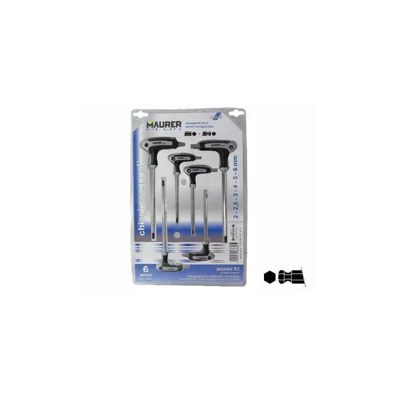 Veilige Betaling MAURER Chiavi a brugola esagonali ball point set 6 pezzi impugnatura a l 86836 maurer plus