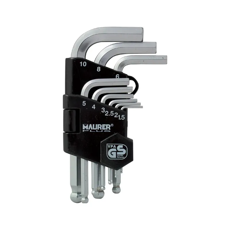 MAURER Chiavi a brugola esagonali ball point set 9 pezzi 86172 maurer plus Beperkt Aanbod