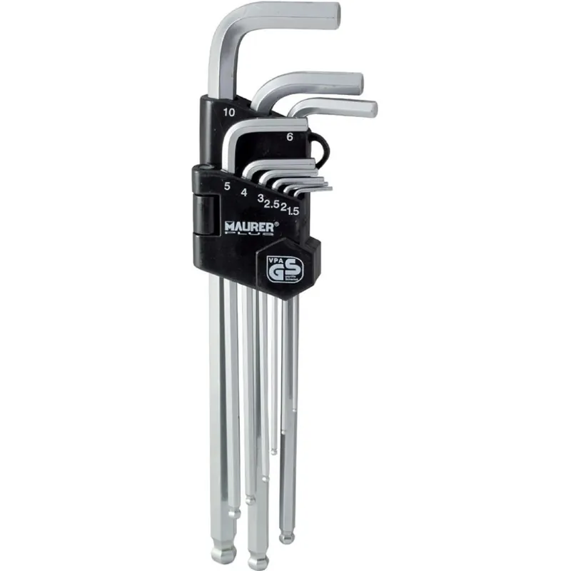 Laatste Versie MAURER Chiavi a brugola esagonali lunghe ball point set 9 pezzi 89495 maurer plus