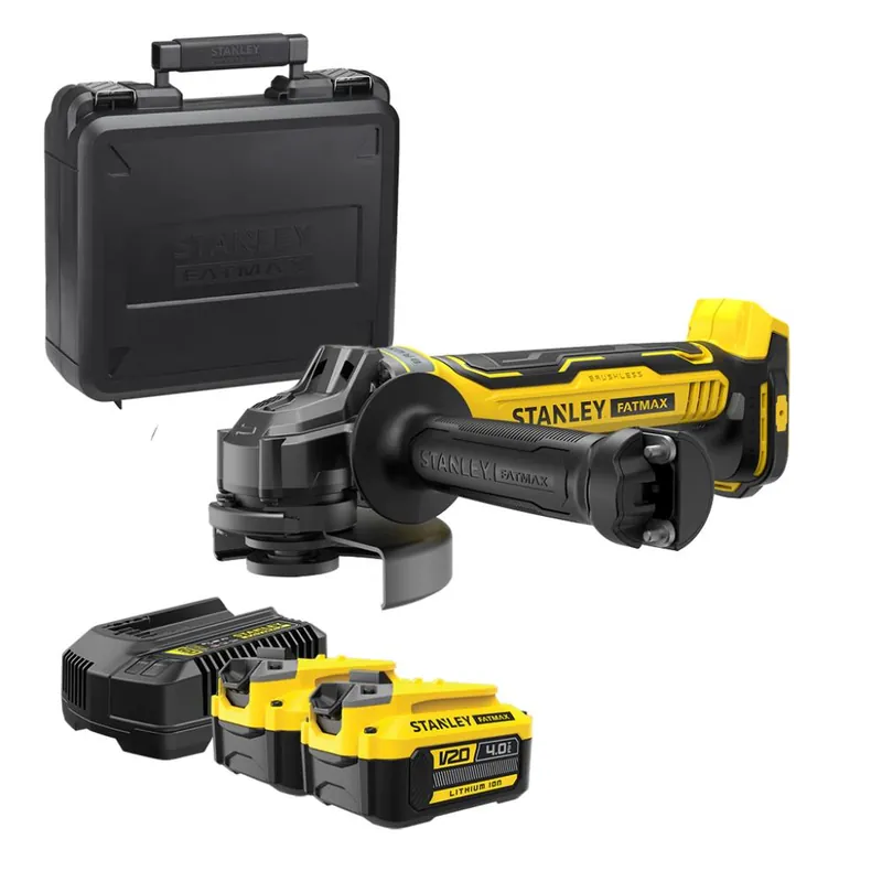 Tijdelijk Beschikbaar STANLEY Smerigliatrice a batteria 18v brushless con 2 batterie 4.0 ah li-ion sfmcg700m2k-qw v20 fatmax® stanley®