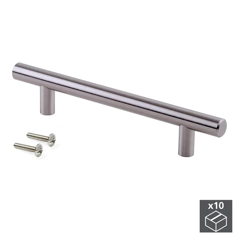 Weekendaanbieding EMUCA Maniglie per mobile orlando, d. 12 mm, interasse 384 mm, acciaio, nichel satinato, 10 pezzi 9164151 emuca