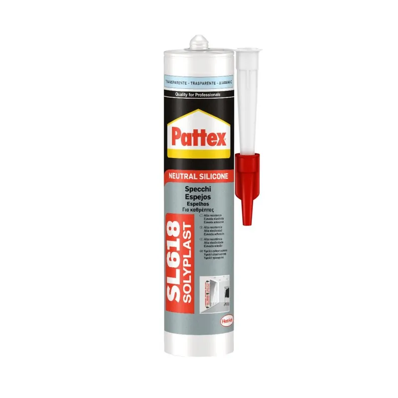 Beperkte Voorraad PATTEX Silicone sigillante neutro per specchi sl 618 trasparente 300 ml box 25 pezzi pattex by henkel