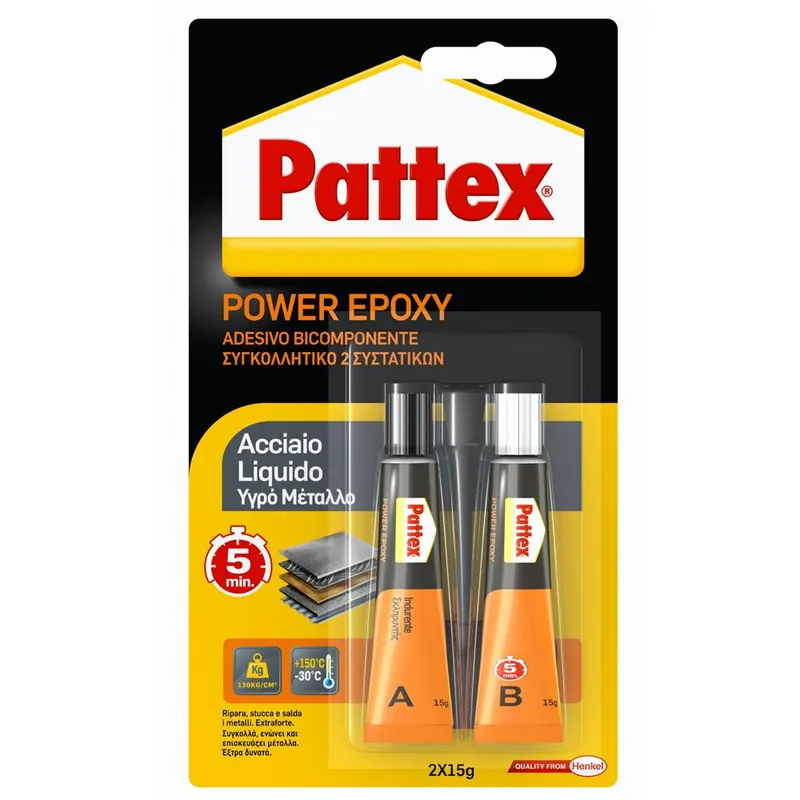 Bestseller PATTEX Acciaio liquido power epoxy colla epossidica bicomponente tubetti 30 gr 1478880 pattex by henkel