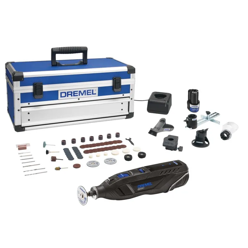 Beperkte Voorraad DREMEL Minitrapano dremel 8260jf a batteria litio 12v 3ah con 65 accessori e 5 complementi (8260-5/65) dremel®