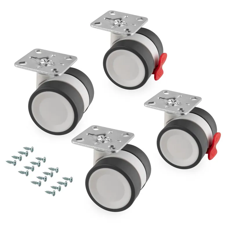 Weekendaanbieding EMUCA Kit di 4 ruote bowl 2 con piastra per montaggio, ø 50, acciaio e tecnoplastica 2041320 emuca