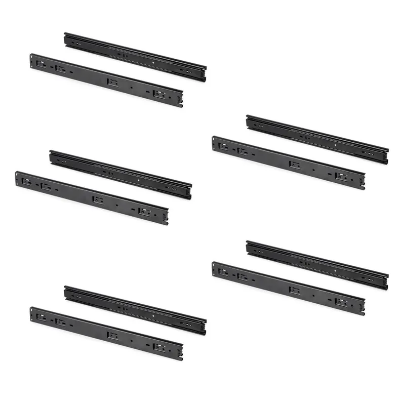 Weekendaanbieding EMUCA Kit guide per cassetti, a sfera, 45x 450 mm, estrazione totale, nero, 5 coppie 3043514 emuca