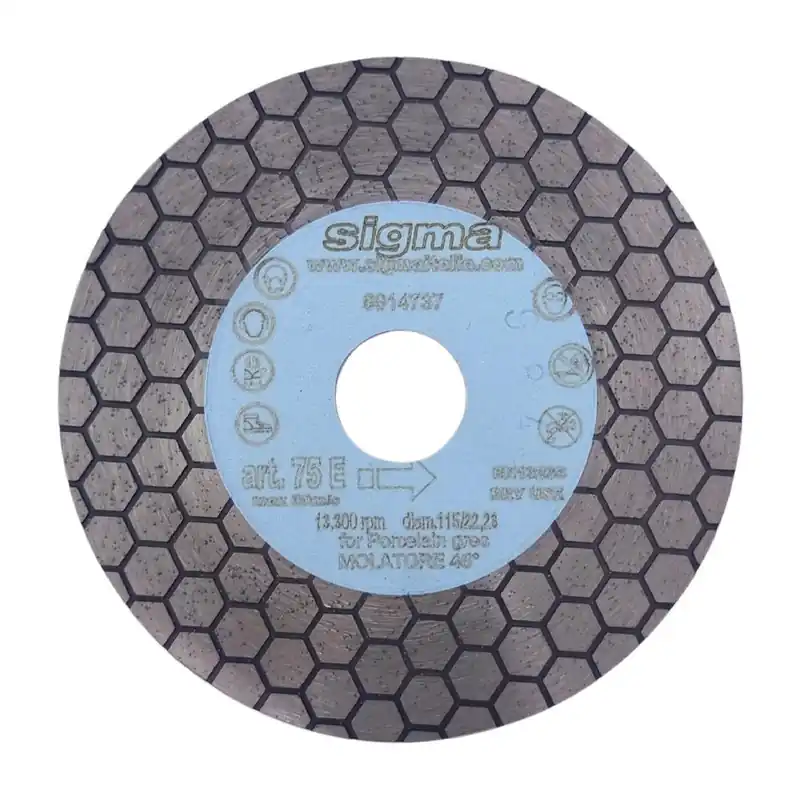 SIGMA Disco diamantato a lunga durata per tagli e molature ceramica gres 115 mm 75e sigma Veilige Betaling