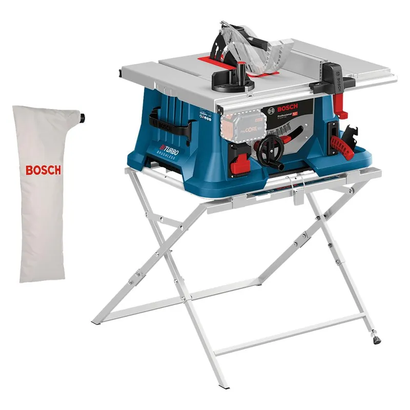 BOSCH Banco sega gts 18v-216 senza batterie + tavolo cavalletto gta 560 0601b44002 professional bosch Direct Beschikbaar