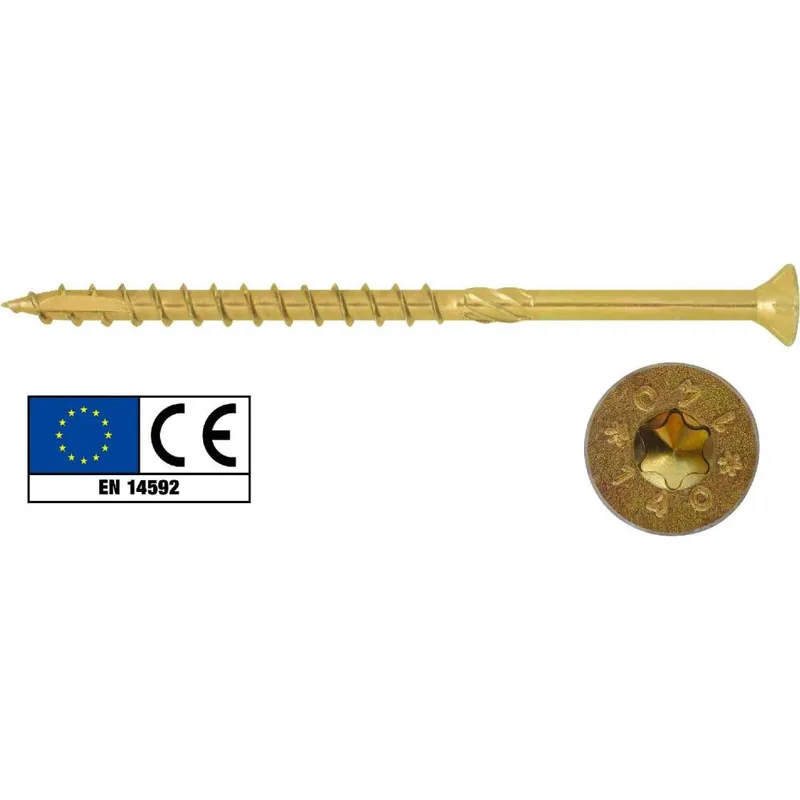 Aanbieding TOOLSHOP Vite a legno portante torx tsp tx 10x180 mm zincata gialla 50 pezzi
