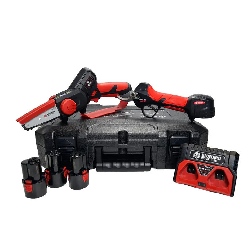 BLUE BIRD Kit potatura forbici cesoie ps 23-25 faster + seghetto potatore cs 22-04 con 3 batterie al litio 12,6v 2,5 ah 886860 blue bird Gereduceerde Prijs