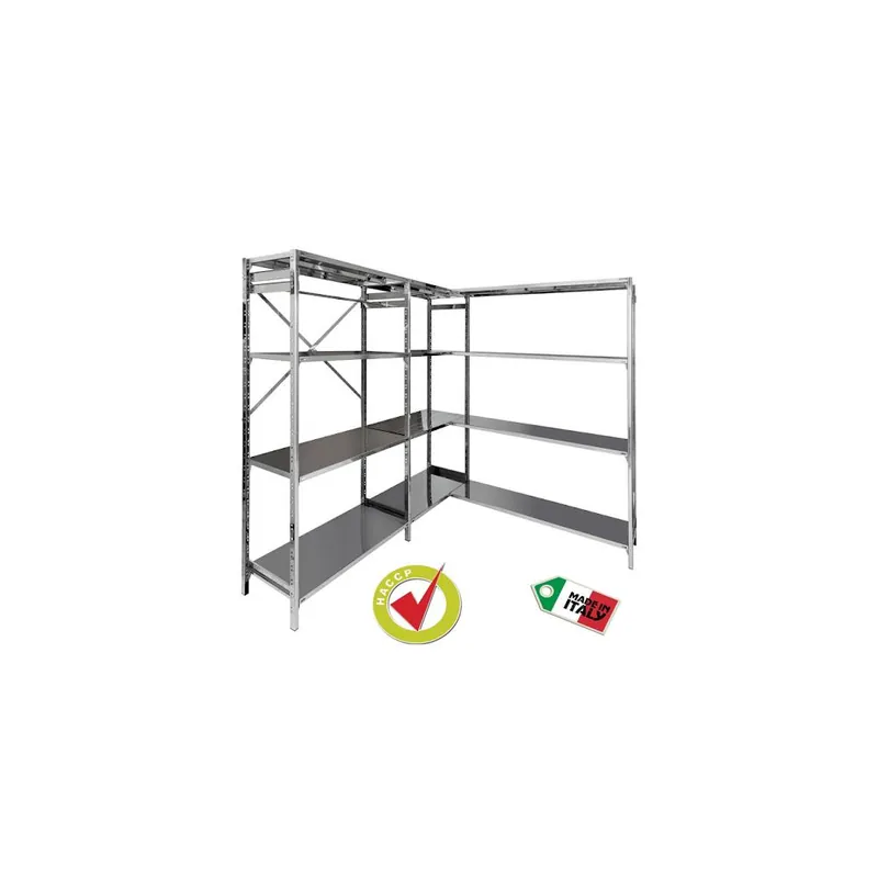 INOX POWER Scaffale in acciaio inox aisi 304 con 4 piani forati 60x50 altezza h 200cm Bestel Nu