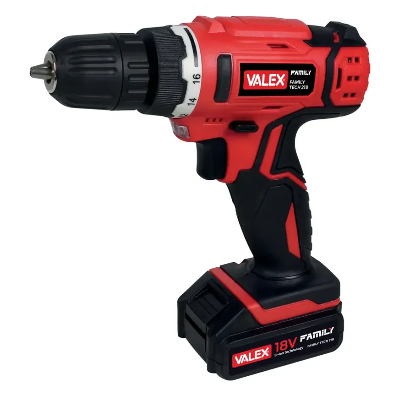VALEX Trapano avvitatore con 2 batterie al litio 18volt family-tech 218 1429443 valex Koop Vandaag
