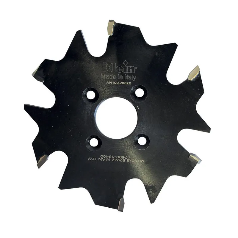 Uitverkoop KLEIN Fresa hw per incastri lamello d=100, d=22, b/c=3.96/2.8, z (nr. denti)=2 pos.+4 neg. ah100.20622 klein