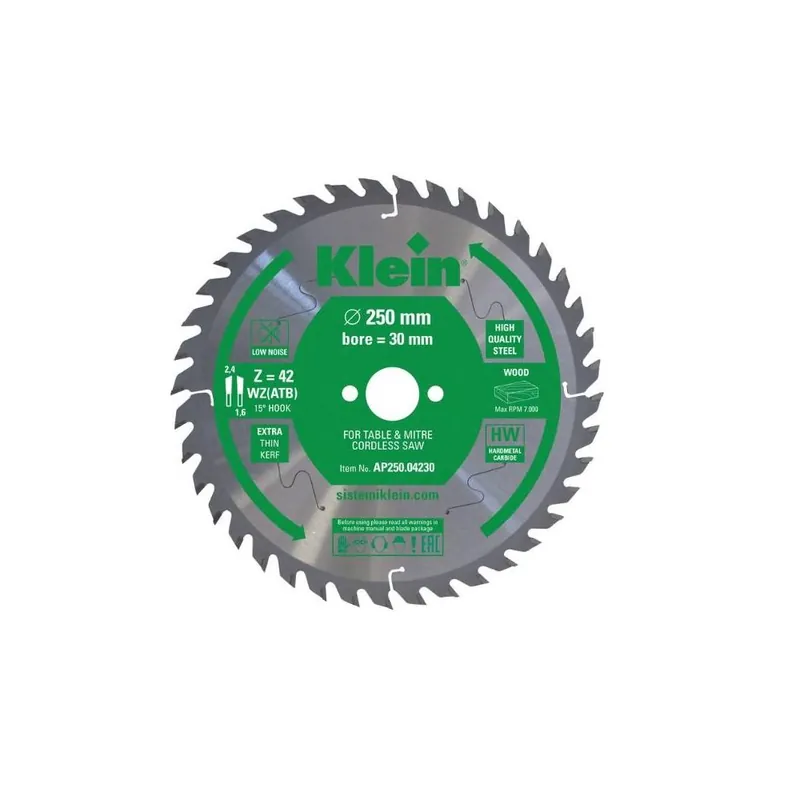 Veilige Betaling KLEIN Lama circolare professionale a spessore sottile d=250, b/c=2,4/1,6, z (nr. denti)=42, d (riduzione)=30 (1