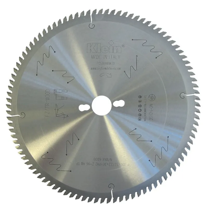 Aanbieding KLEIN Lama circolare hw per pannelli bilaminati d=250, d=30, b/c=3.2/2.2, z (nr. denti)=80, fori trasc.=ph02 fcs250.08030 klein