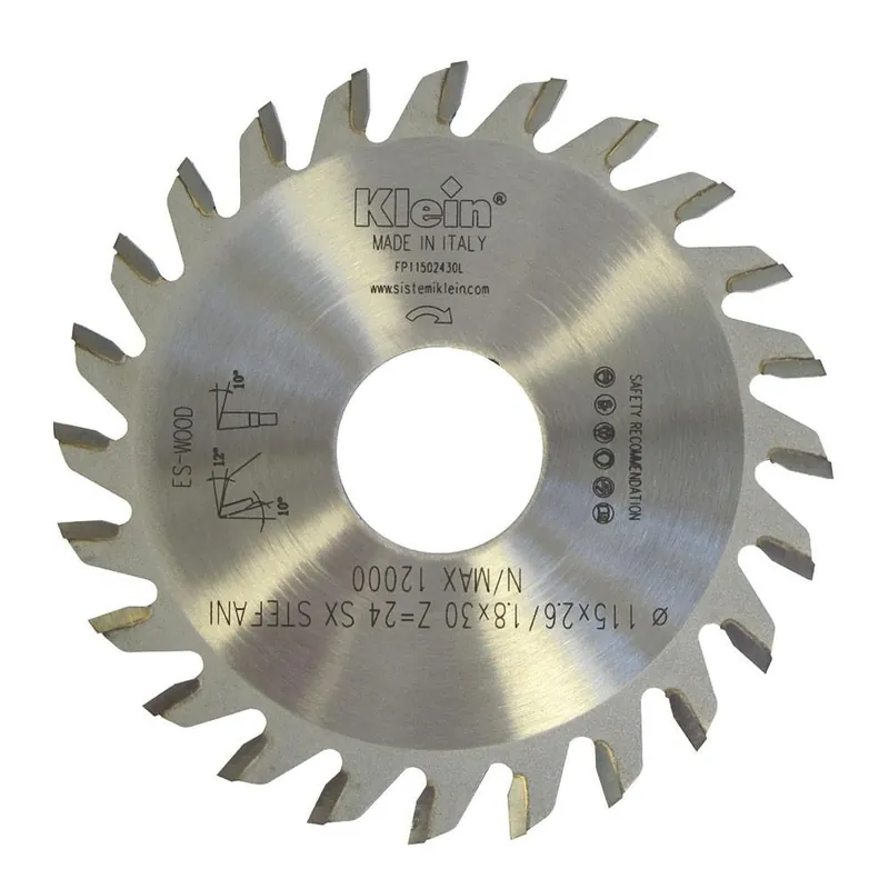 Alleen Vandaag KLEIN Lama circolare hw incisori per bordatrici e squadratrici d=115, d=30 stefani, b/c=2.6/1.8, z (nr. denti)=24 fp115.02430l klein