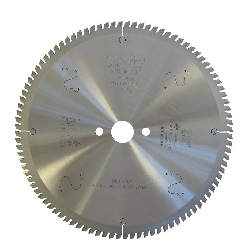 Aanbieding KLEIN Lama circolare hw per alluminio dente positivo d=300, d=32, b/c=3.4/2.6, z (nr. denti)=84, fori trasc.=2/11/63 la300.08432 klein