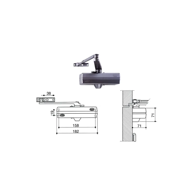 Meest Verkocht ASSA ABLOY Chiudiporta aereo forza 2/5 564 br bronzo mab