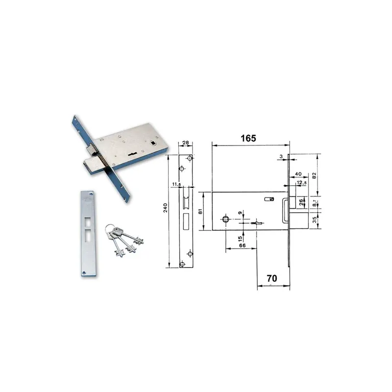 Populair ASSA ABLOY Serratura tradizionale doppia mappa mm 70 6801/sa yale