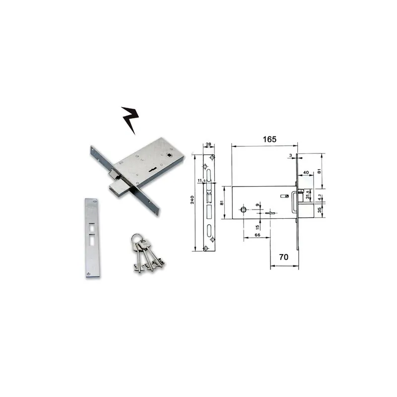 Hoge Kwaliteit ASSA ABLOY Serratura elettrica doppia mappa mm 70 6901/sa yale
