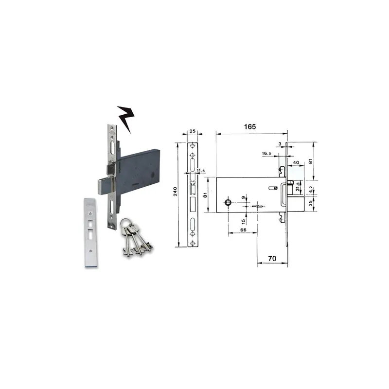 Tijdelijk Beschikbaar ASSA ABLOY Serratura elettrica doppia mappa mm 70 6973 yale