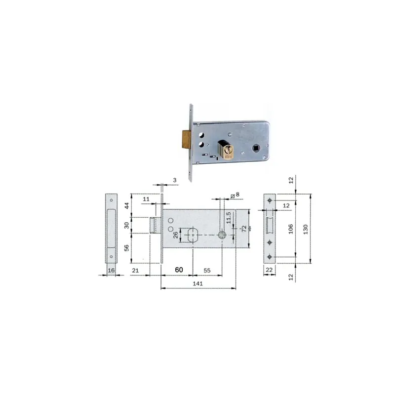 Voordeelprijs ISEO Serratura fascia fr 22 con cilindro e60 725600 iseo