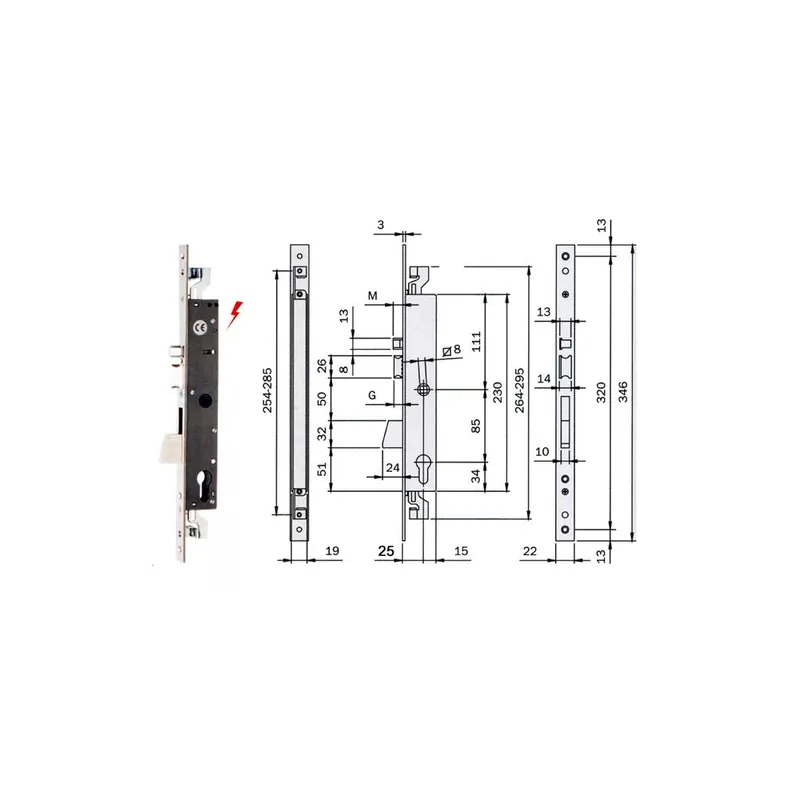 Shop Nu ISEO Serratura da profilo elettrica triplice senza cilindro e25 783802 iseo