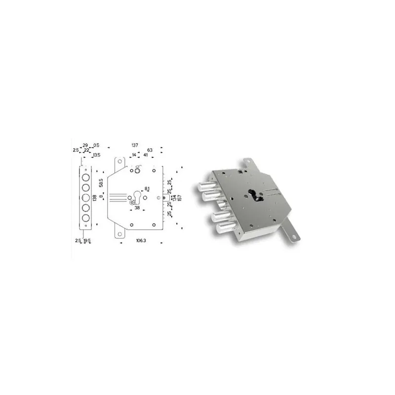 Veilige Betaling MOTTURA Serratura porta blindata x cilindro europeo sx 89.8300.s00t mottura