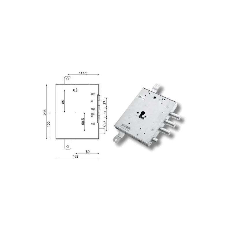 Beperkte Voorraad MOTTURA Serratura porta blindata x cilindro europeo dx 89.8571.gduq mottura