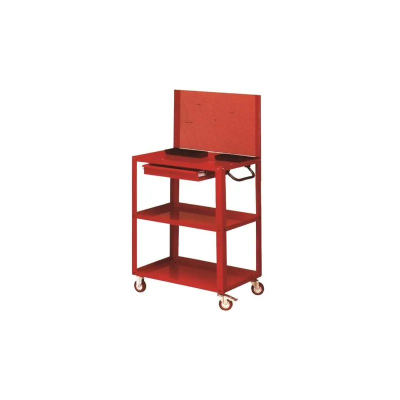 DERBY Carrello porta utensili officina 3 piani, 1 cassetto e pannello rossogr05-a derby Betrouwbaar