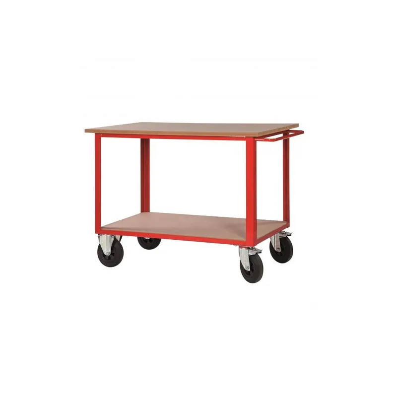 DERBY Banco carrellato con 2 piani legno rosso gr24 derby Uitverkoop