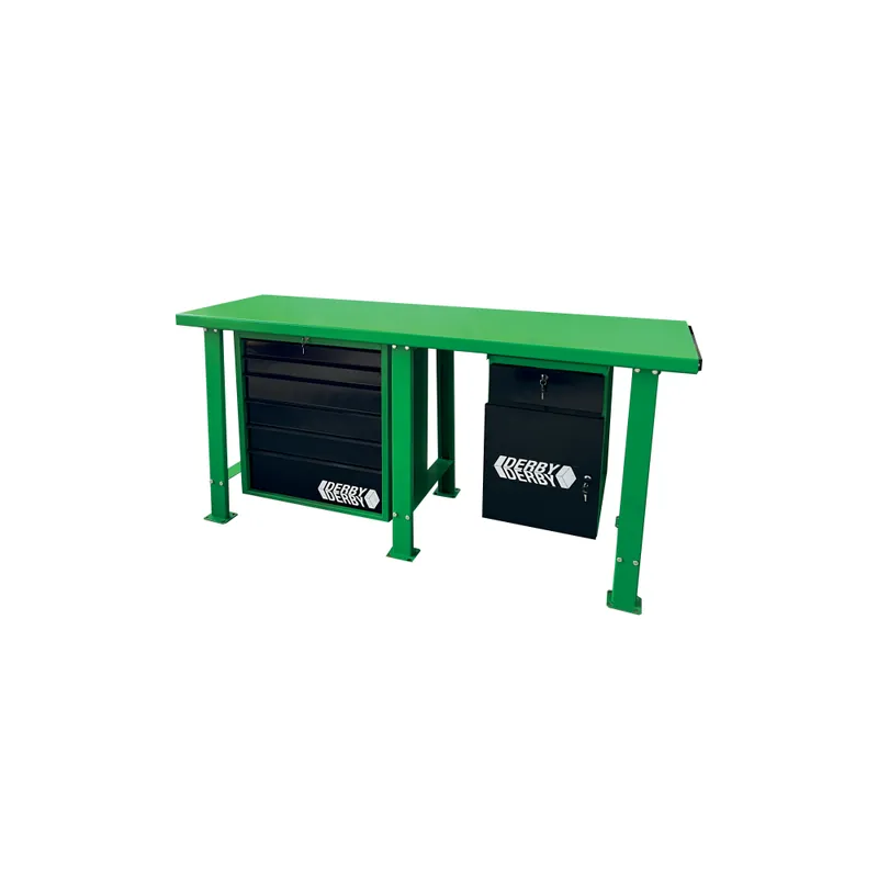 Uitverkoop DERBY Banco da lavoro 200 cm con 2 cassettiere verde nero gr21 derby