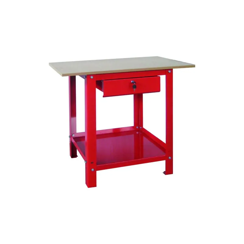 Direct Beschikbaar DERBY Banco da lavoro 100 cm rosso con 1 cassetto e piano legno gr33 derby