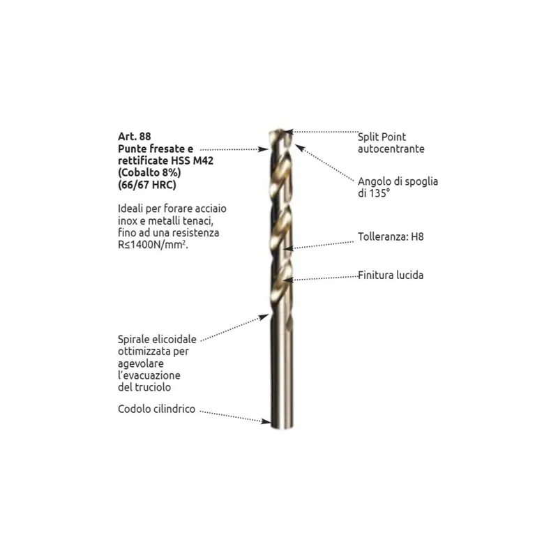 Dagaanbieding STELLA BIANCA Punta hss cobalto 8% din 338 10,00 x 133 mm 0881000 stella bianca